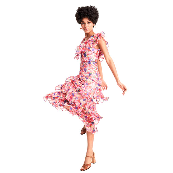 Wayf Dresses & Skirts - NWT WAYF Chelsea Tiered Ruffle Maxi Dress Rainbow Carnations Size Small Tiered